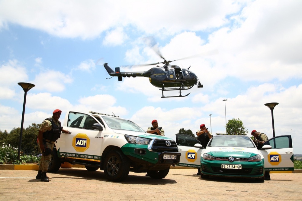 Fidelity ADT specialised intervention unit with response helicopter and vehicles